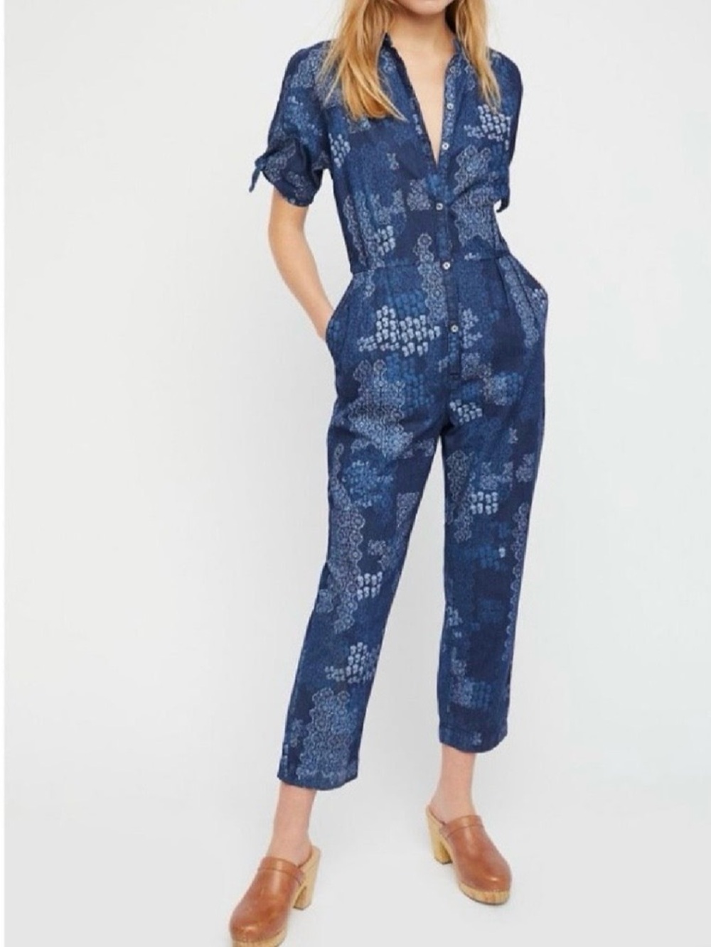 Free People Indigo Daze Jumpsuit Women’s XS